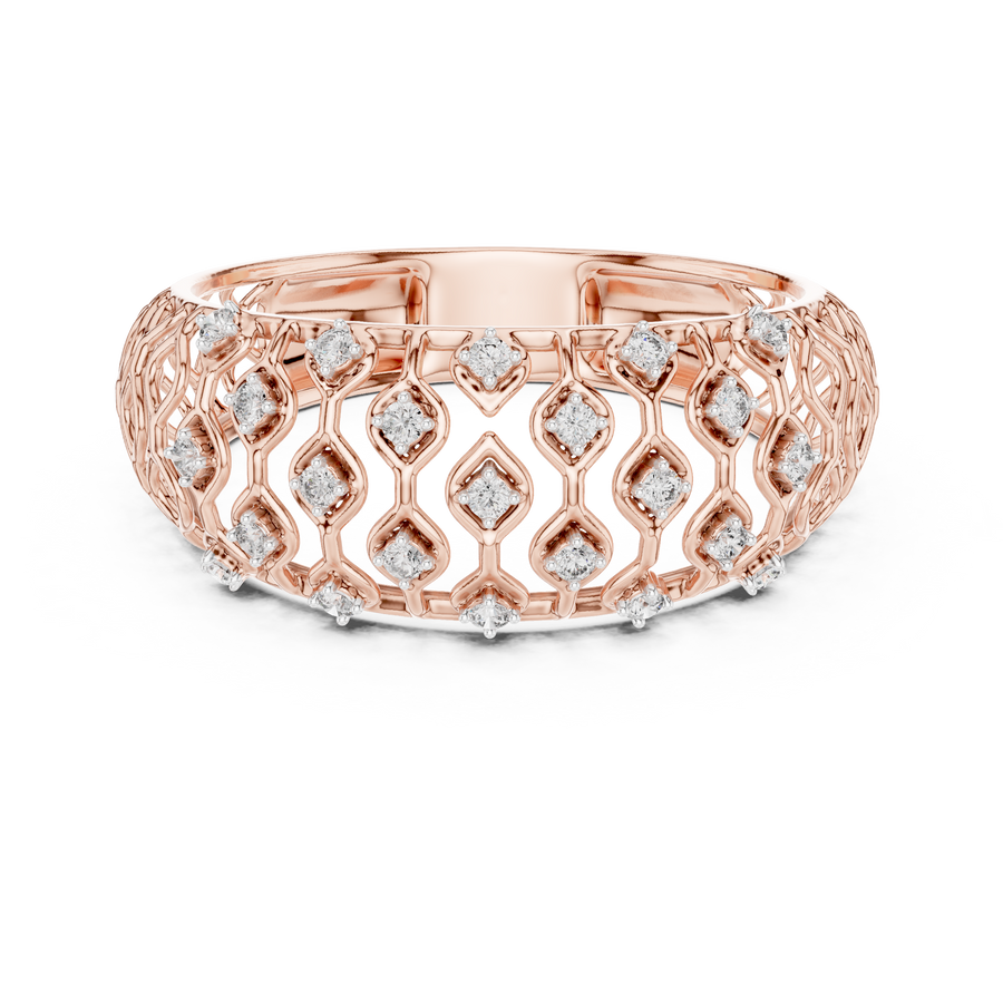 Calverienne Openwork Lattice Diamond Ring