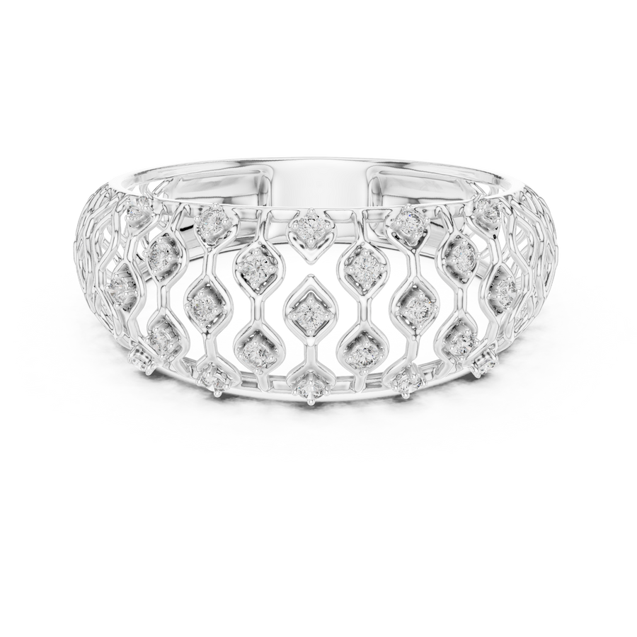 Calverienne Openwork Lattice Diamond Ring