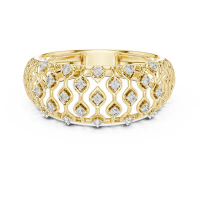 Calverienne Openwork Lattice Diamond Ring