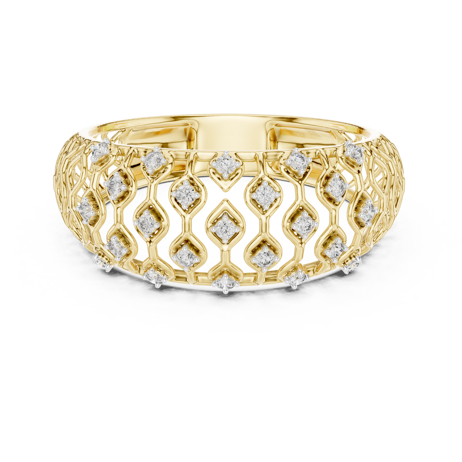 Calverienne Openwork Lattice Diamond Ring