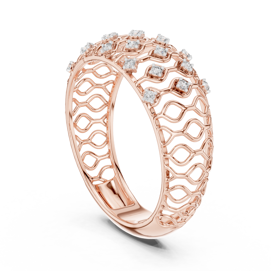 Calverienne Openwork Lattice Diamond Ring