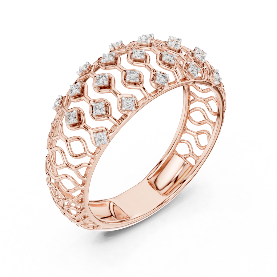 Calverienne Openwork Lattice Diamond Ring