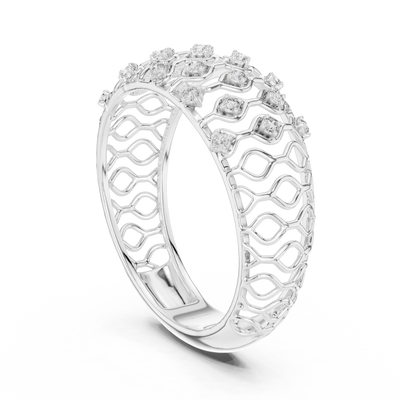 Calverienne Openwork Lattice Diamond Ring