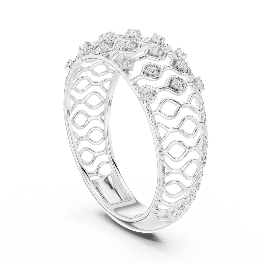 Calverienne Openwork Lattice Diamond Ring