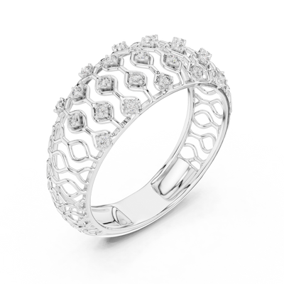 Calverienne Openwork Lattice Diamond Ring