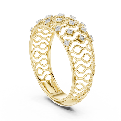 Calverienne Openwork Lattice Diamond Ring