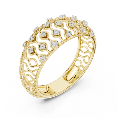 Calverienne Openwork Lattice Diamond Ring