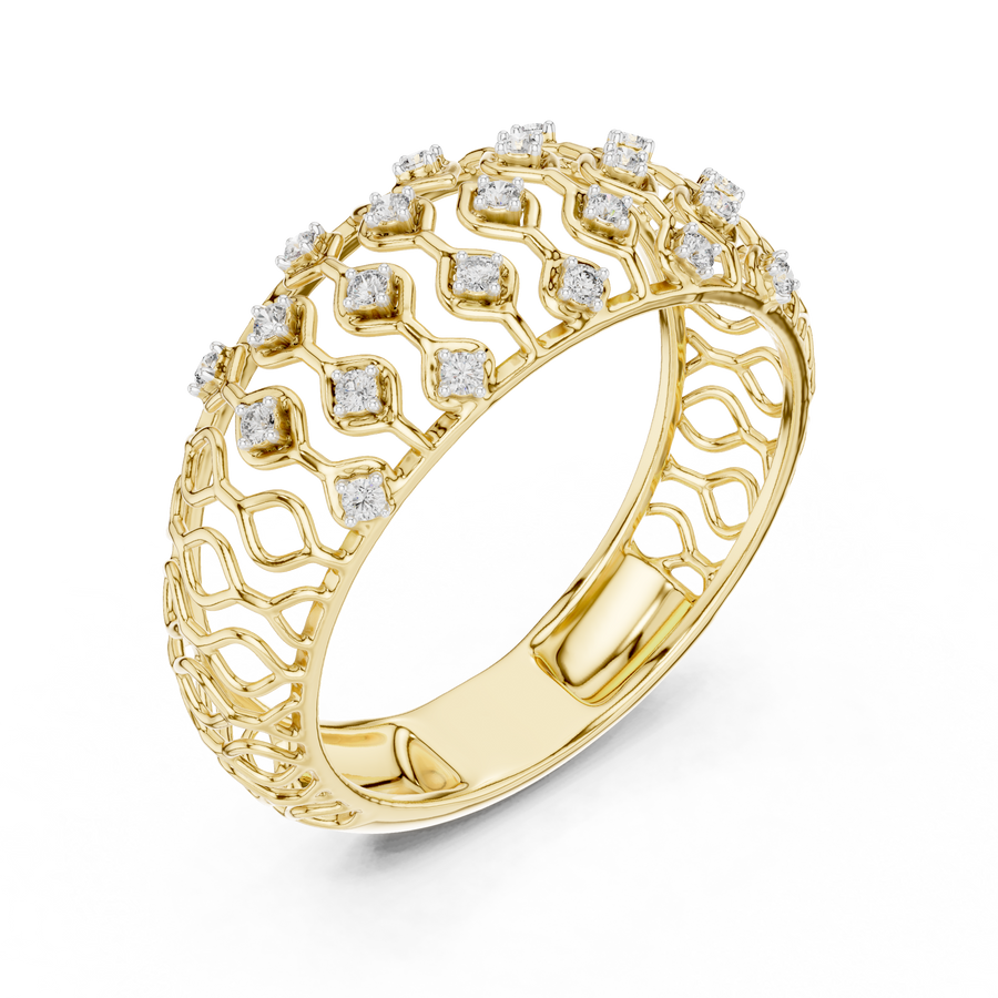 Calverienne Openwork Lattice Diamond Ring