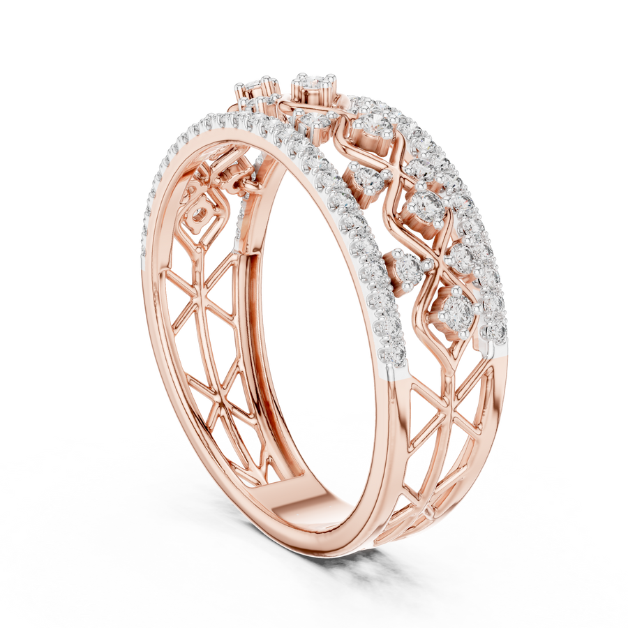 Seravienne Lattice U-Cut Diamond Ring
