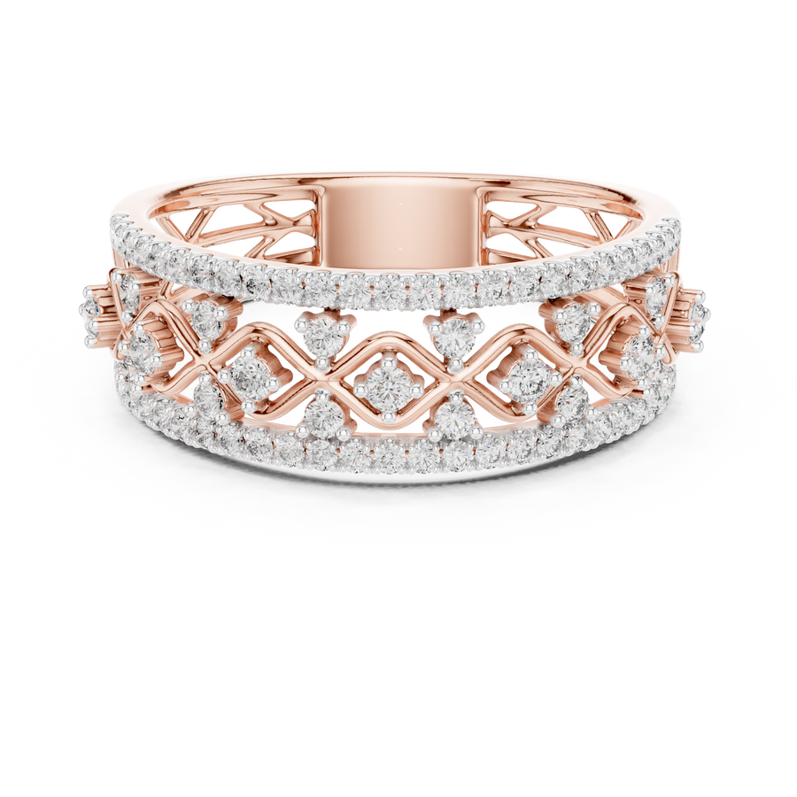 Seravienne Lattice U-Cut Diamond Ring