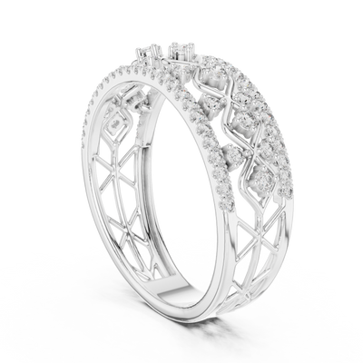 Seravienne Lattice U-Cut Diamond Ring