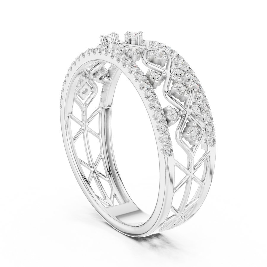 Seravienne Lattice U-Cut Diamond Ring