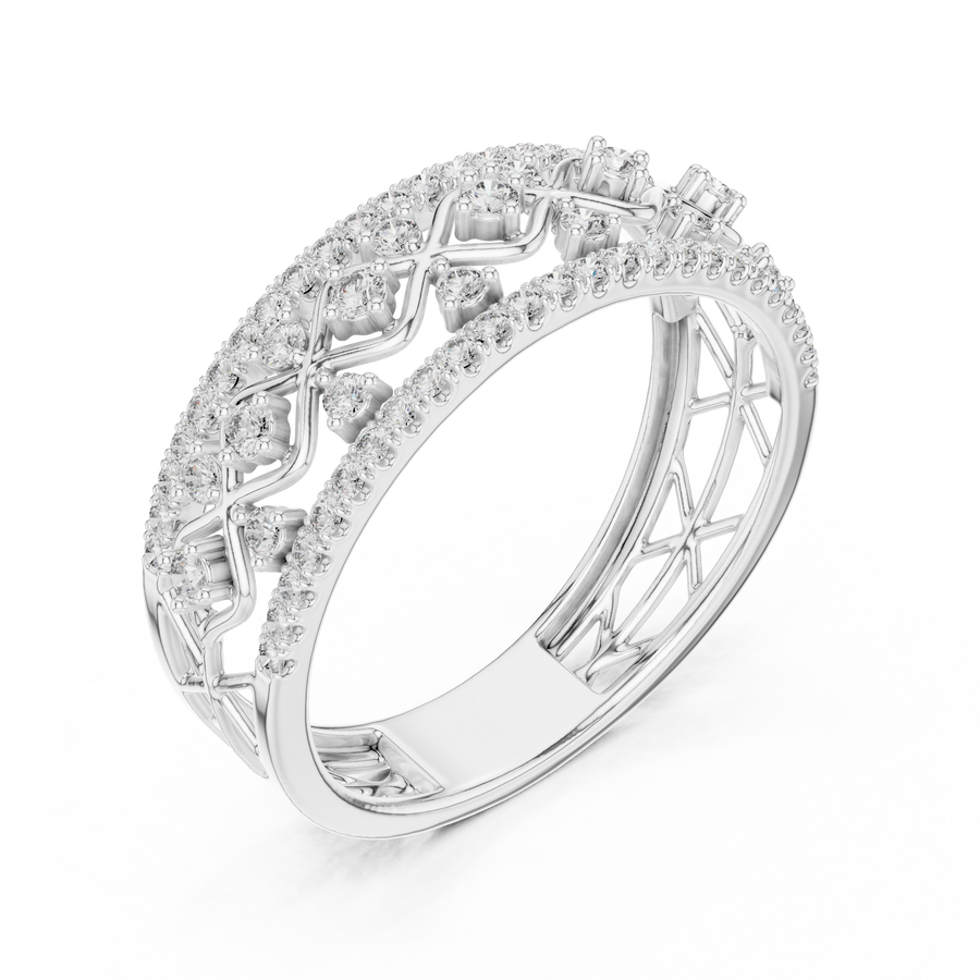 Seravienne Lattice U-Cut Diamond Ring