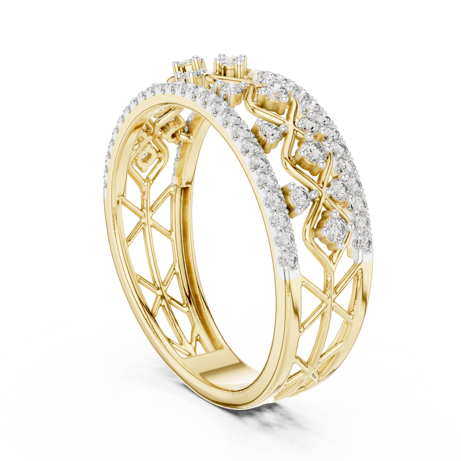 Seravienne Lattice U-Cut Diamond Ring
