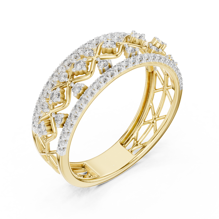 Seravienne Lattice U-Cut Diamond Ring