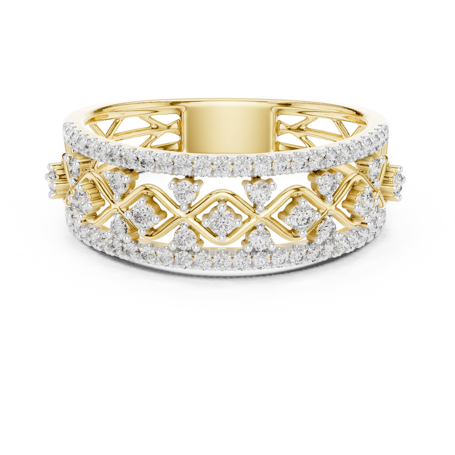 Seravienne Lattice U-Cut Diamond Ring