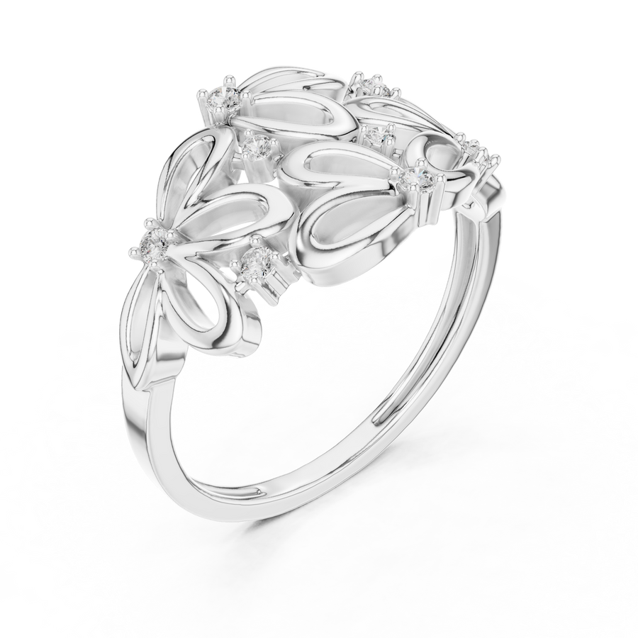 Virelliane Floral Cluster Diamond Ring
