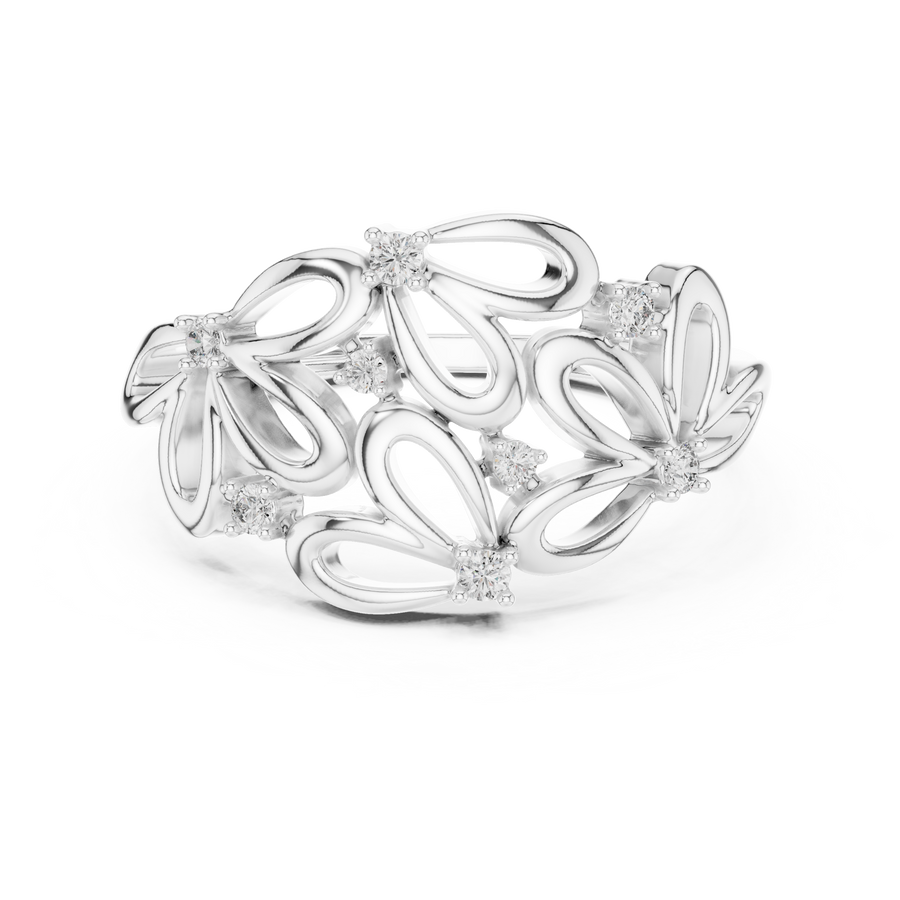 Virelliane Floral Cluster Diamond Ring