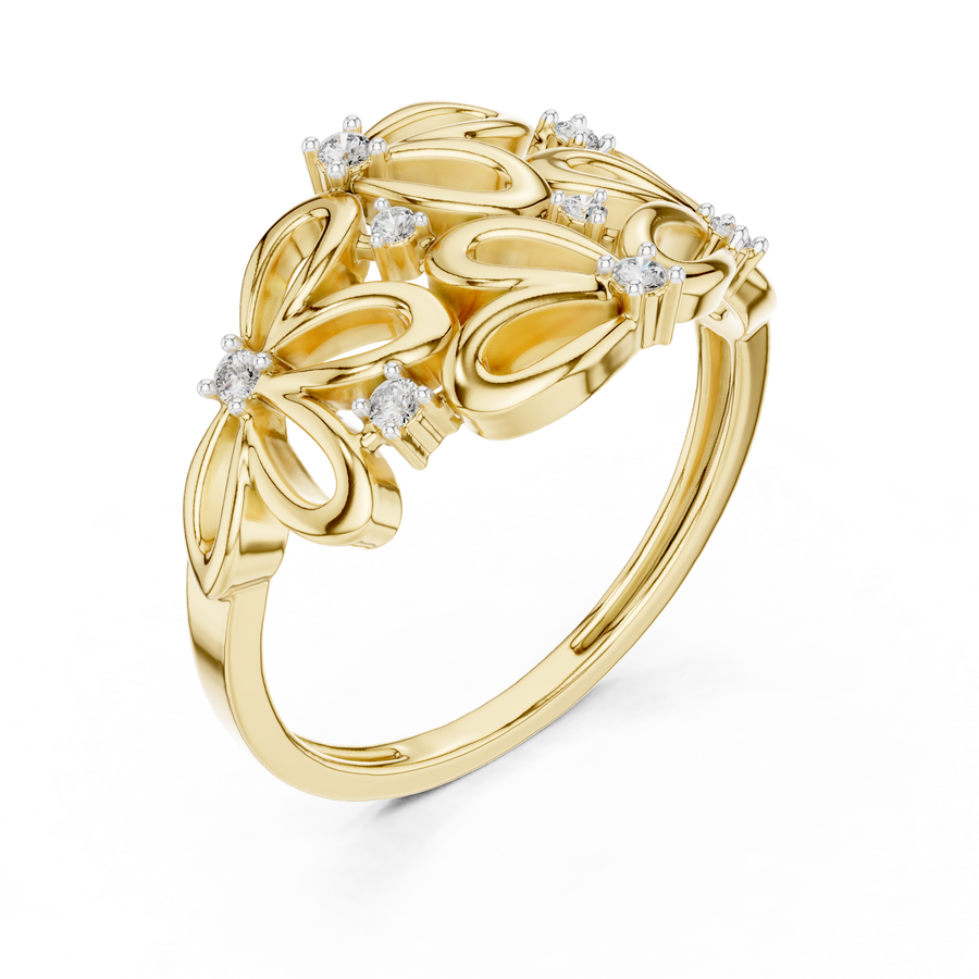 Virelliane Floral Cluster Diamond Ring
