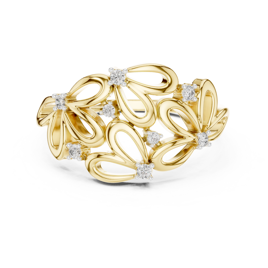 Virelliane Floral Cluster Diamond Ring