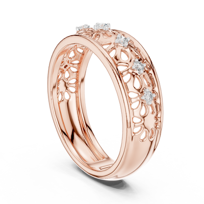 Lysavelle Floral Lattice Diamond Ring