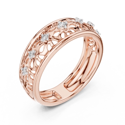 Lysavelle Floral Lattice Diamond Ring