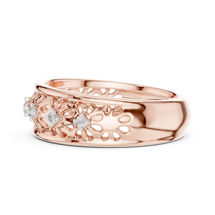 Lysavelle Floral Lattice Diamond Ring