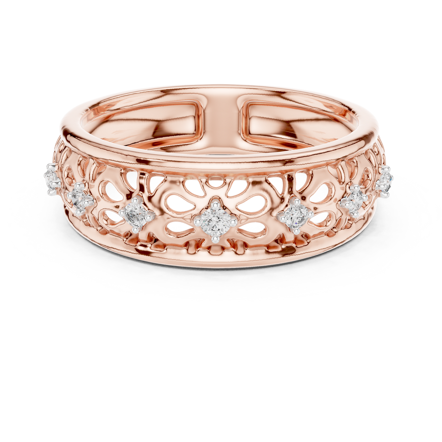 Lysavelle Floral Lattice Diamond Ring