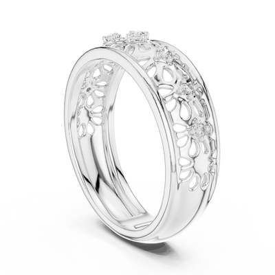 Lysavelle Floral Lattice Diamond Ring
