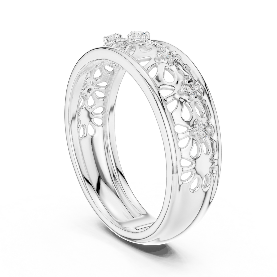 Lysavelle Floral Lattice Diamond Ring