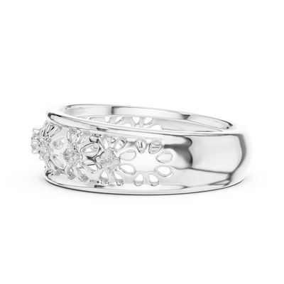 Lysavelle Floral Lattice Diamond Ring