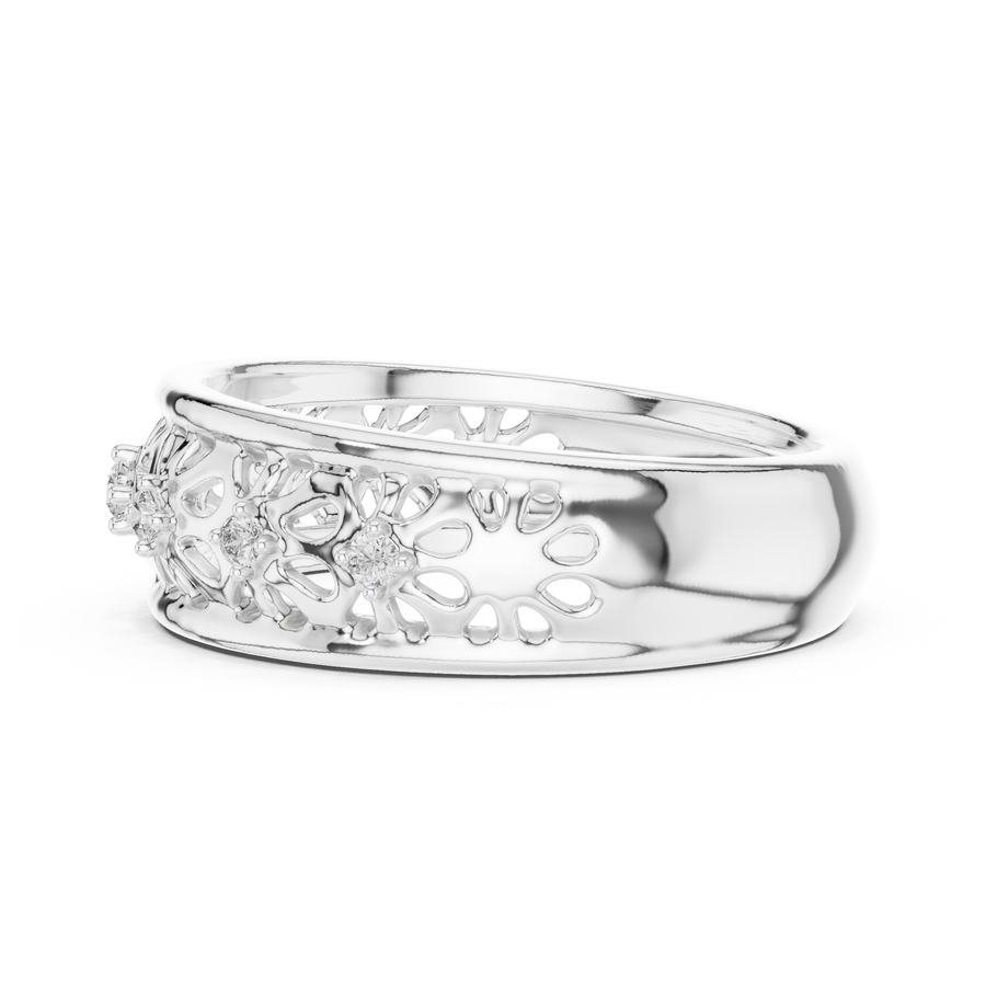 Lysavelle Floral Lattice Diamond Ring