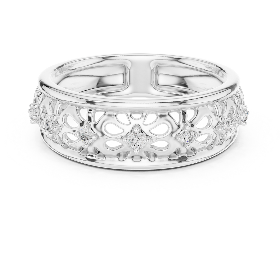 Lysavelle Floral Lattice Diamond Ring