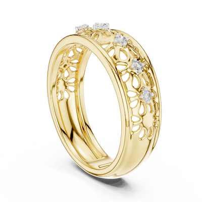 Lysavelle Floral Lattice Diamond Ring