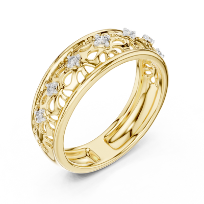 Lysavelle Floral Lattice Diamond Ring