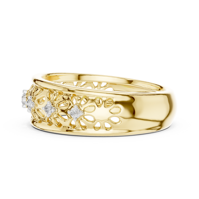 Lysavelle Floral Lattice Diamond Ring