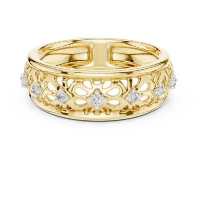Lysavelle Floral Lattice Diamond Ring
