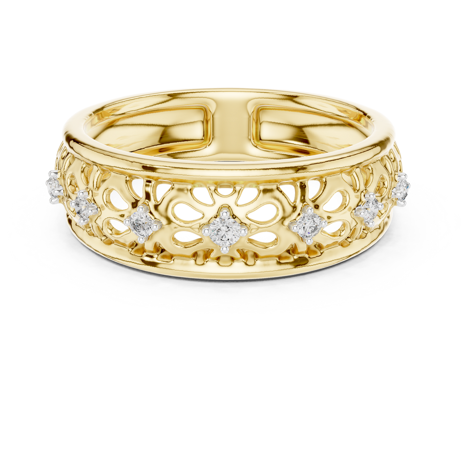 Lysavelle Floral Lattice Diamond Ring