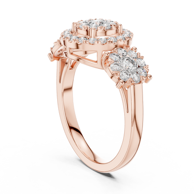Avelisse Round Halo Cluster Diamond Ring