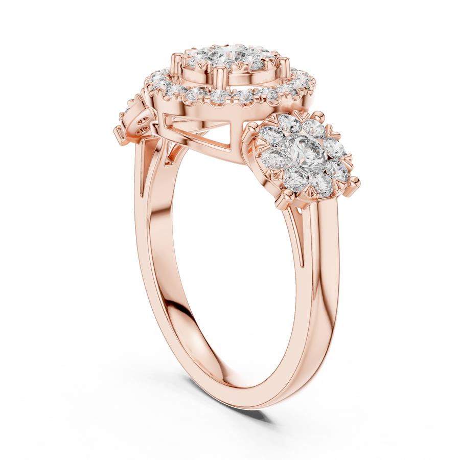 Avelisse Round Halo Cluster Diamond Ring