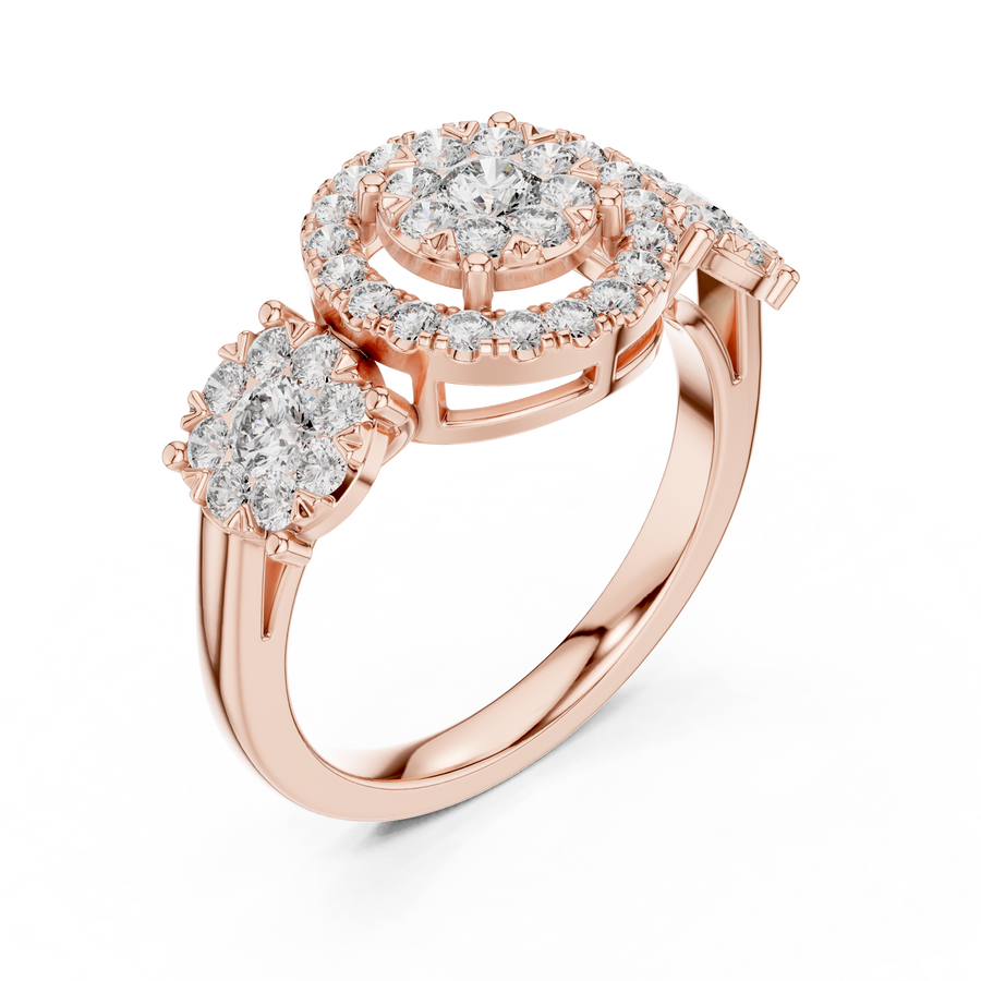 Avelisse Round Halo Cluster Diamond Ring