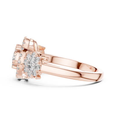Avelisse Round Halo Cluster Diamond Ring
