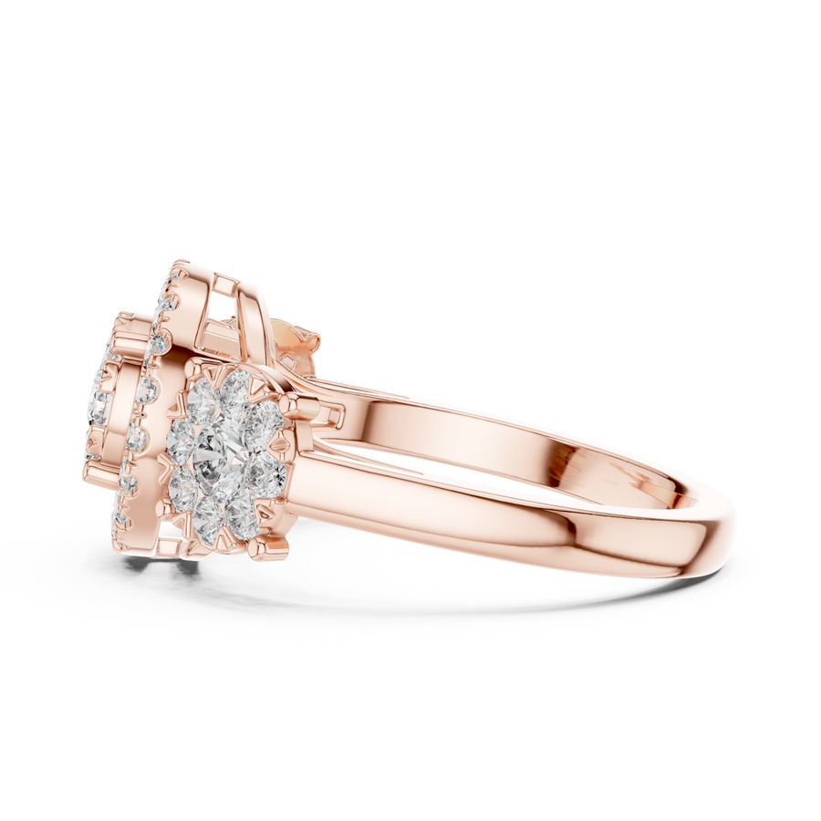 Avelisse Round Halo Cluster Diamond Ring