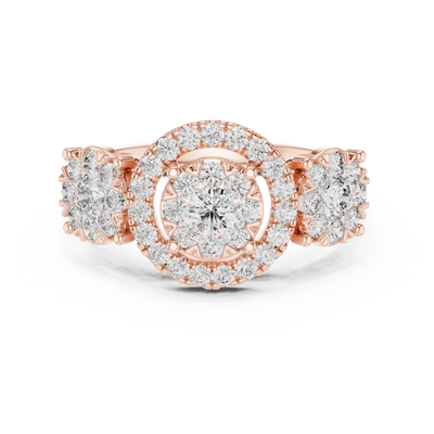 Avelisse Round Halo Cluster Diamond Ring