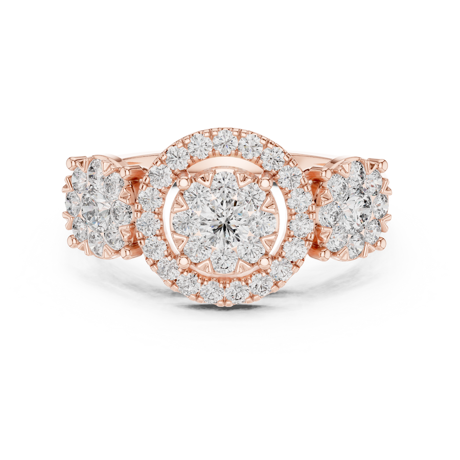 Avelisse Round Halo Cluster Diamond Ring