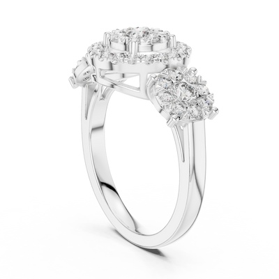 Avelisse Round Halo Cluster Diamond Ring