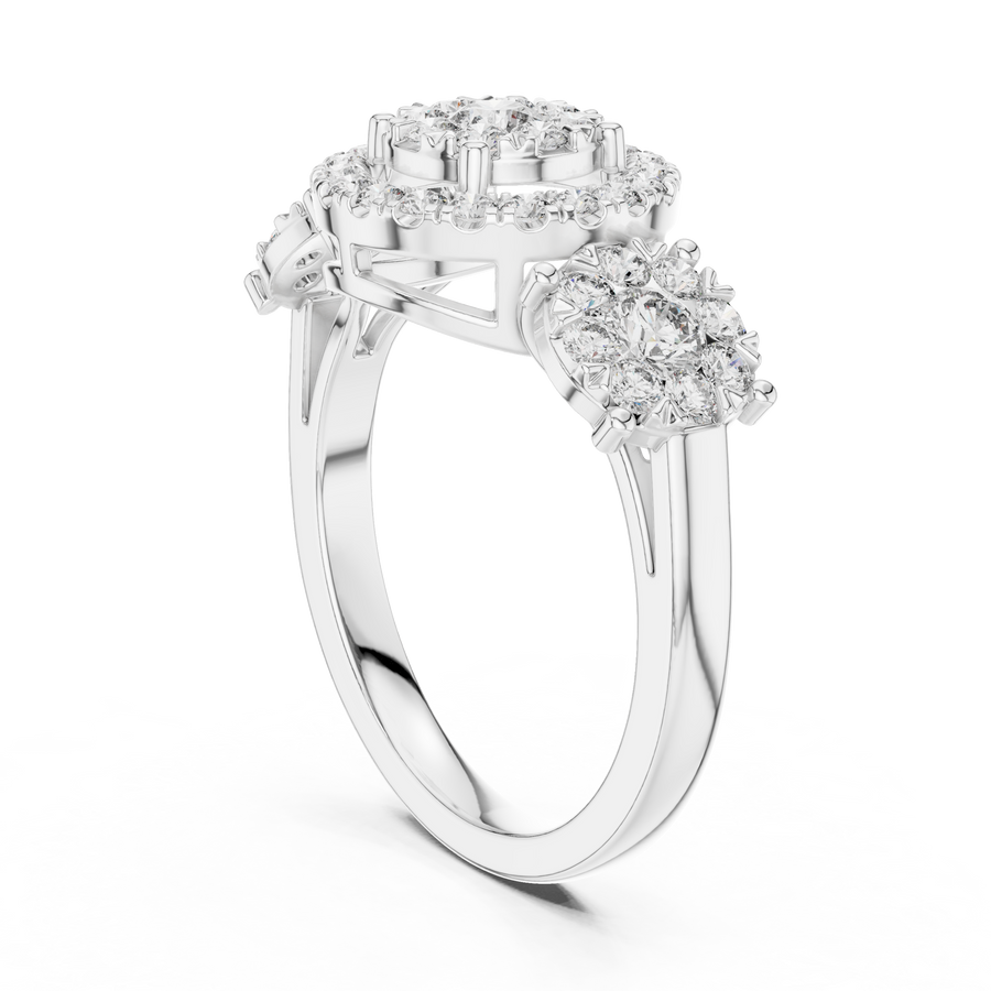 Avelisse Round Halo Cluster Diamond Ring