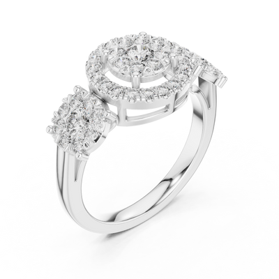 Avelisse Round Halo Cluster Diamond Ring