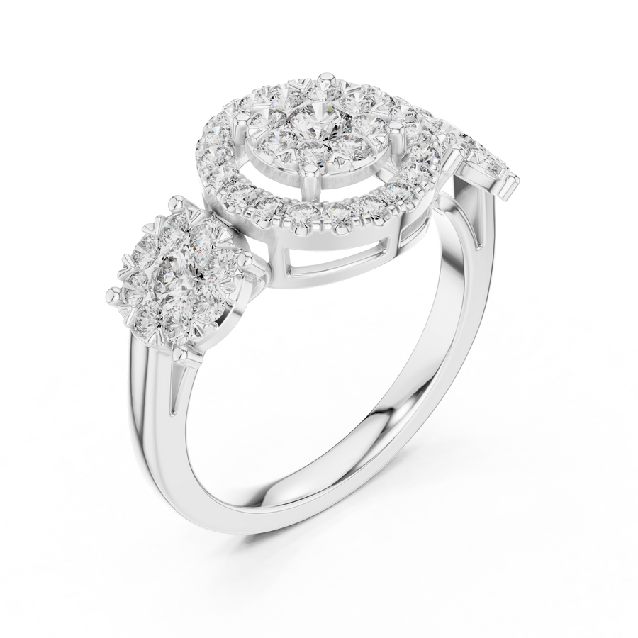 Avelisse Round Halo Cluster Diamond Ring