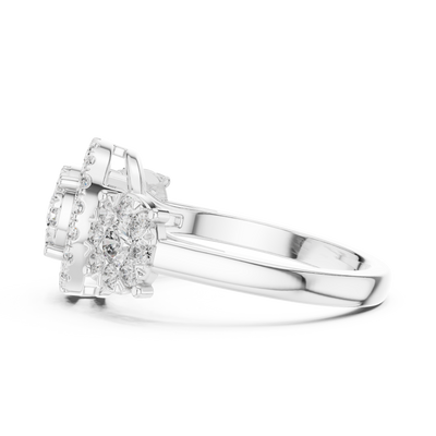 Avelisse Round Halo Cluster Diamond Ring